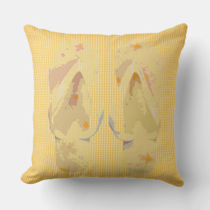 Coussin Flip Flops Arrière - plan de bande jaune