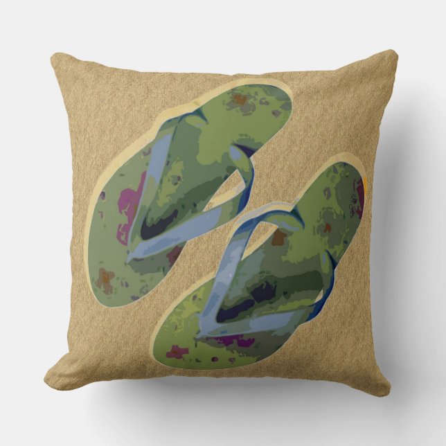 Coussin Flip Flops (vert) (Recto)