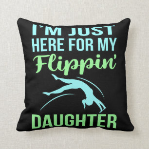 Coussin Flippin Daughter Gymnastic Gymnast Gymnastics Love