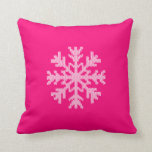 Coussin Flocon de neige blanc Knit sur la fête Pink Fushia<br><div class="desc">Un esprit festif de saison de fêtes blanc flocon de neige design style tricot présenté sur une couleur arrière - plan vibrante rose chaud ceinturé. Un grand cadeau de saison à porter ou à partager. Une déclaration qui ne manquera pas de faire une impression lors d'occasions formelles et décontractées. ;)...</div>