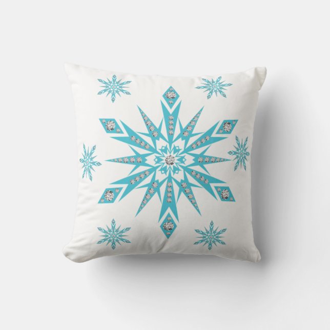 Coussin Flocon de neige de l'oreiller de Noël (Recto)