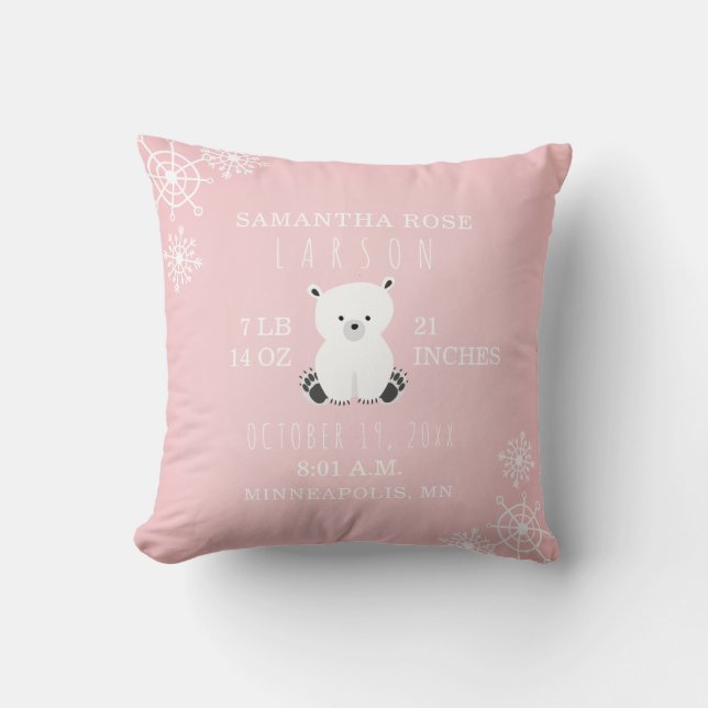 Coussin Flocon de neige de l'ours polaire Statistiques de  (Recto)