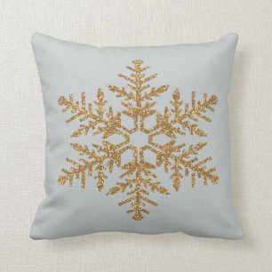 Coussin Flocon de neige de parties scintillantes de Faux