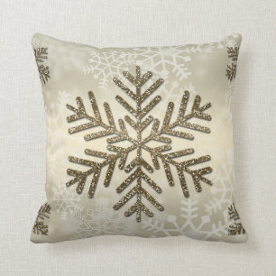 Coussin Flocon de neige de vacances avec Parties scintilla
