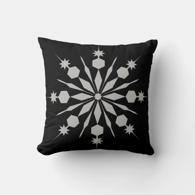Coussin Flocon de neige en cristal décoratif moderne (Recto)