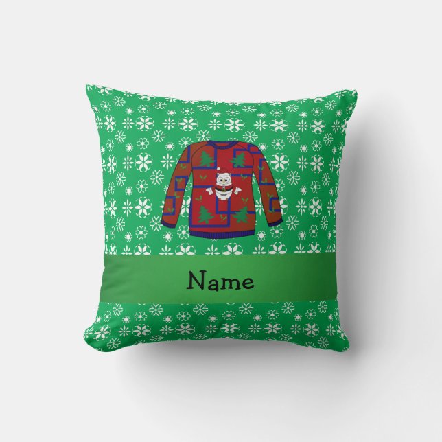Coussin Flocon de neige laid nommé personnalisé de (Recto)