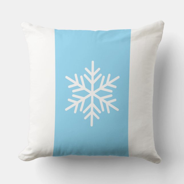 Coussin Flocon de neige nordique Bleu clair Bleu Blanc Fêt (Recto)