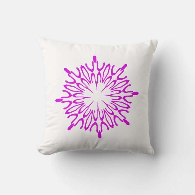 Coussin Flocon de neige rayonnant d'orchidée (Recto)