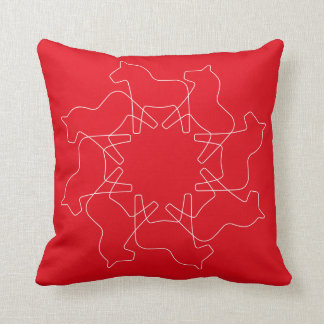 Coussin Flocon de neige rouge de cheval de Dala de Suédois