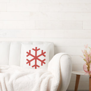 Coussin Flocon rouge de Noël