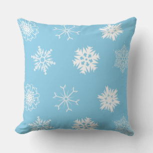 Coussin Flocons de neige blancs élégants et stylés Noël
