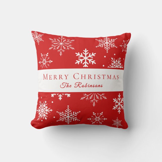 Coussin Flocons de neige blancs modernes  (Recto)