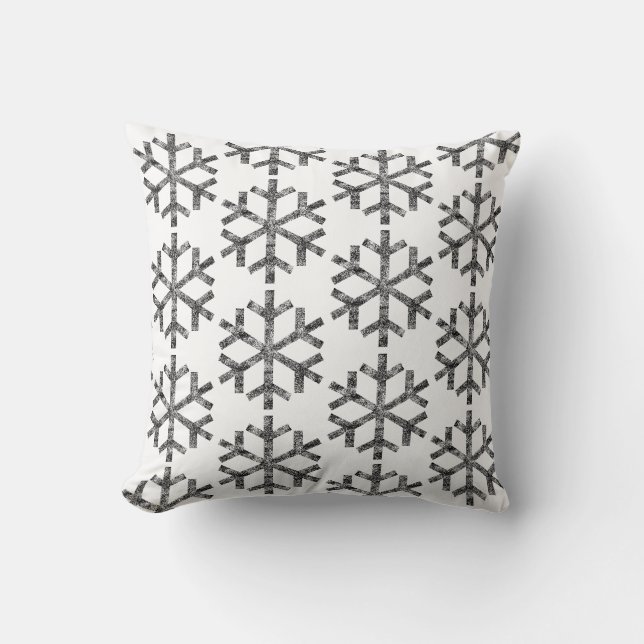 Coussin Flocons de neige blancs pour canapé chaise longue (Recto)