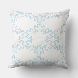 Coussin Flocons de neige (bleu/blanc)