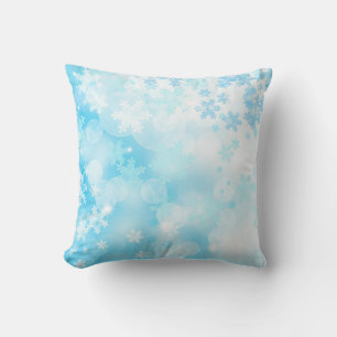 Coussin Flocons de neige bleu glace