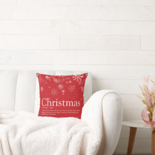 Coussin Flocons de neige Définition drôle de Noël moderne