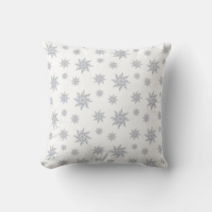 Coussin Flocons de neige élégants sur blanc