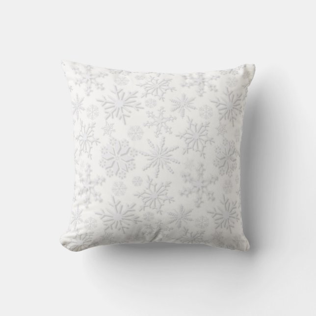 Coussin Flocons de neige Frost & Flourish – Glace (Recto)