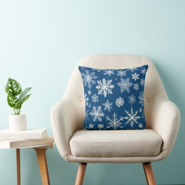Coussin Flocons de Neige Hiver (Chaise)