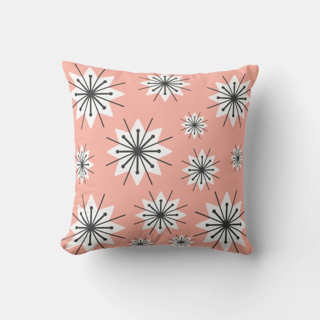 Coussin Flocons de neige Modernes du Milieu du Siècle Abri (Recto)