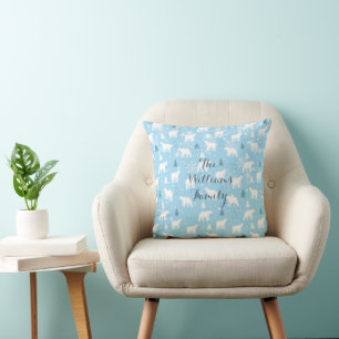Coussin Flocons de neige personnalisés d'ours polaire