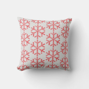 Coussin Flocons de neige rouges pour canapé salon chaise l