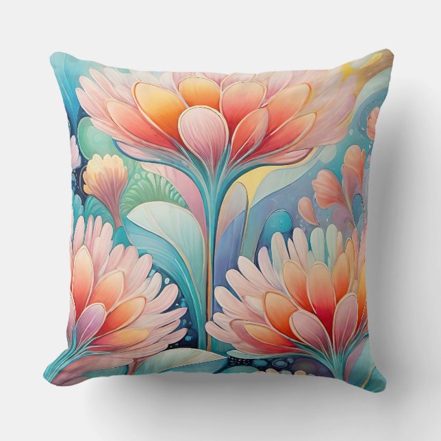 Coussin Flora 4 Floral Pastel Jeu d'oreiller (Recto)