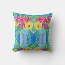 coussin floral Abstrait "Bloom in Color"