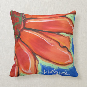 Coussin floral abstrait lumineux