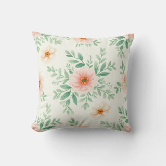 Coussin floral aquarelle