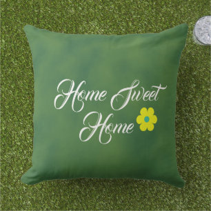 Coussin floral artistique jaune et vert maison douce