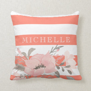 Coussin Floral blanc de la mandarine   personnalisé