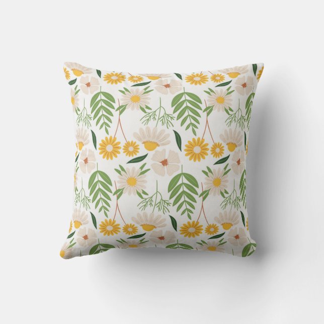 Coussin Floral Blanc Nature Design Jeu d'oreiller (Verso)