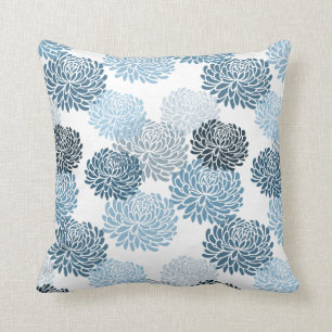 Coussin Floral bleu chic