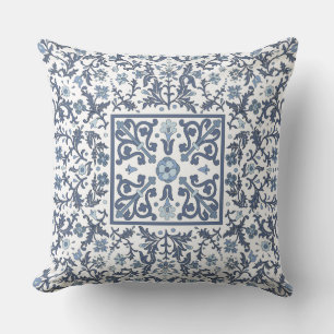 Coussin Floral bleu Denim
