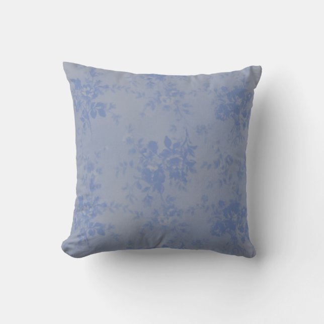 Coussin floral Bleu-Gris (Recto)