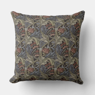 Coussin Floral bleu rose Vintage William Morris Bluebell