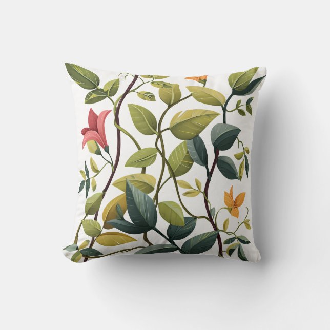 Coussin Floral Bloom Throw Pillow – Nature’s Charm (Recto)