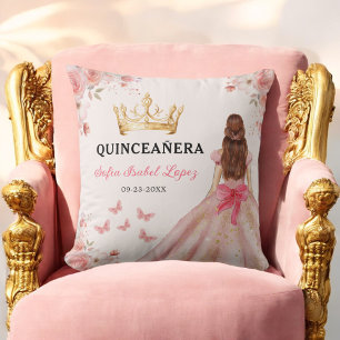 Coussin Floral Blush rose princesse Quinceanera