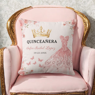Coussin Floral Blush rose princesse Quinceanera