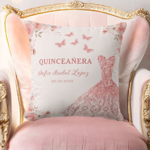 Coussin Floral Blush rose princesse Quinceanera