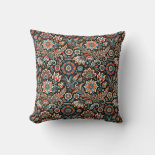 Coussin Floral bohème noir