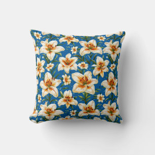 Coussin floral botanique beau de fleurs de lys