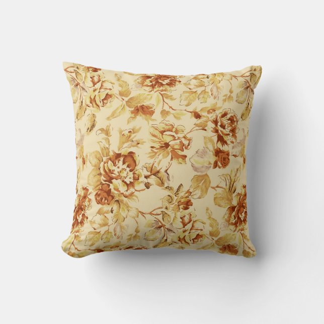 Coussin Floral Brown (Recto)