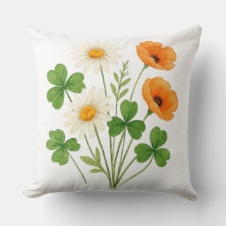 Coussin Floral Clover Bouquet St. Patrick’s Day 