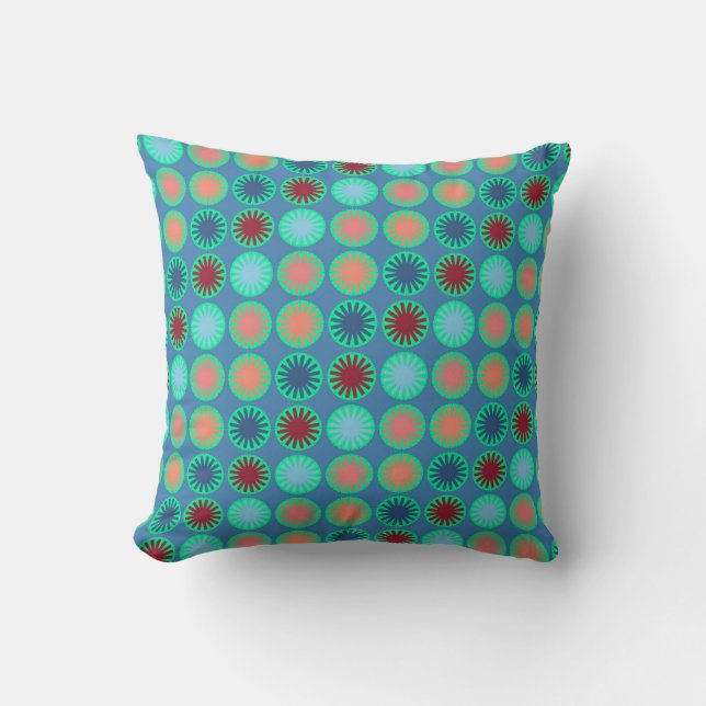 Coussin Floral coloré moderne Motif géométrique (Recto)