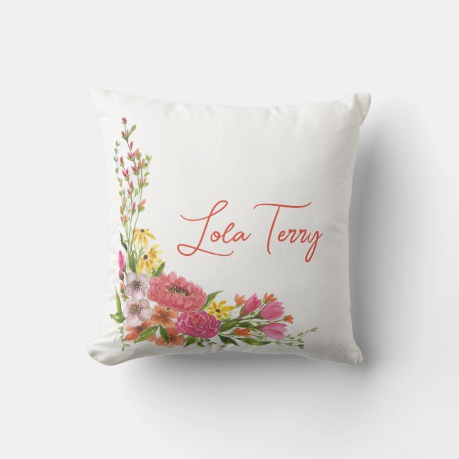 Coussin Floral Corner personnalisé (Recto)