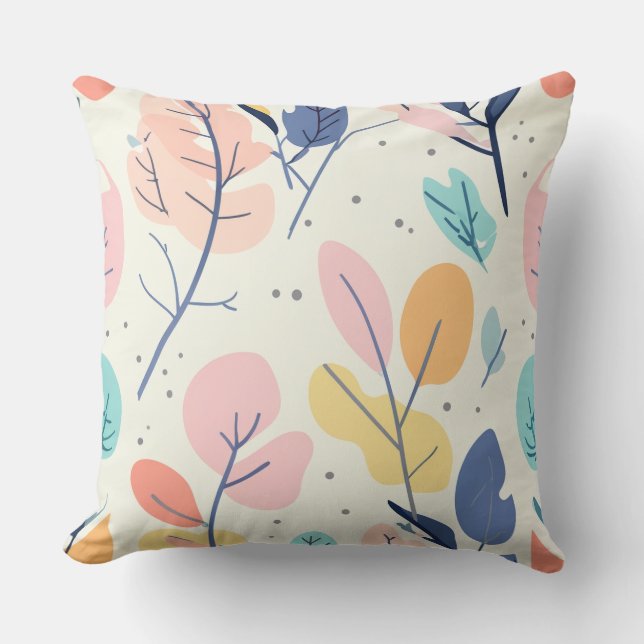 Coussin floral couleur pastel (Recto)