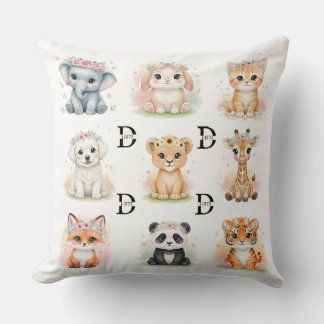 Coussin Floral Crown Baby Animals & Wreaths Double-Sided T