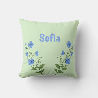 Coussin Floral daisy modern personalized cute elegant blue
